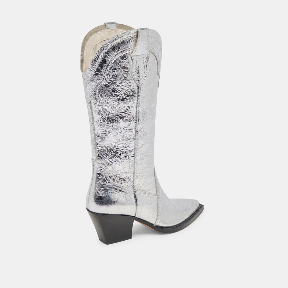Dolce Vita Rasima Boots Silver Distressed Leather