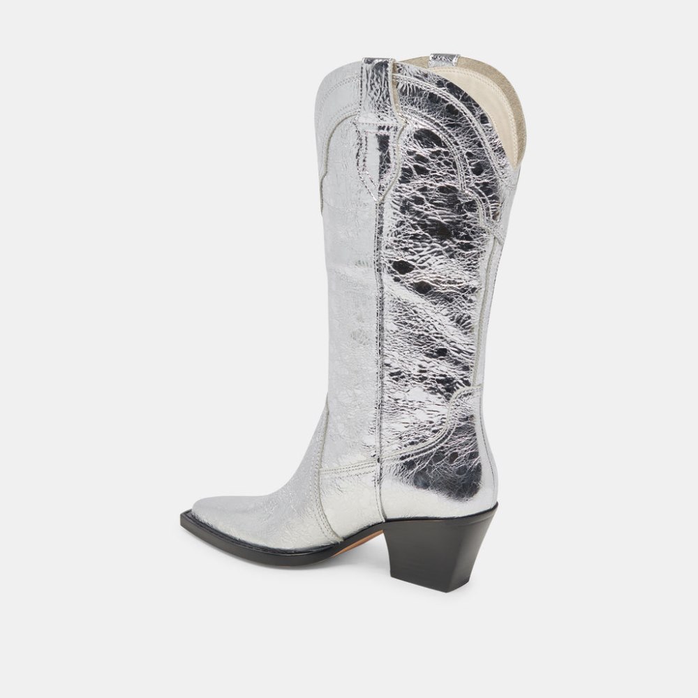 Dolce Vita Rasima Boots Silver Distressed Leather