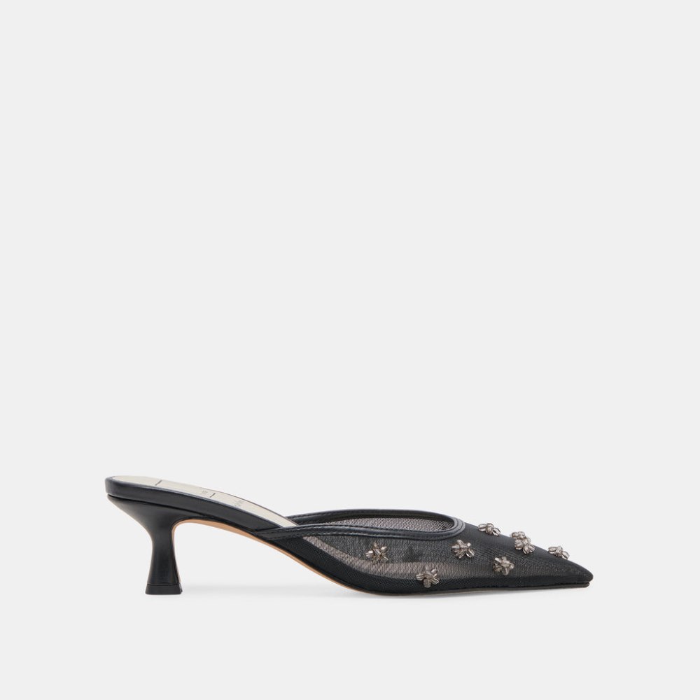 Dolce Vita Claire Wide Heels Black Mesh