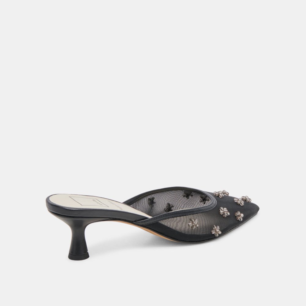 Dolce Vita Claire Wide Heels Black Mesh