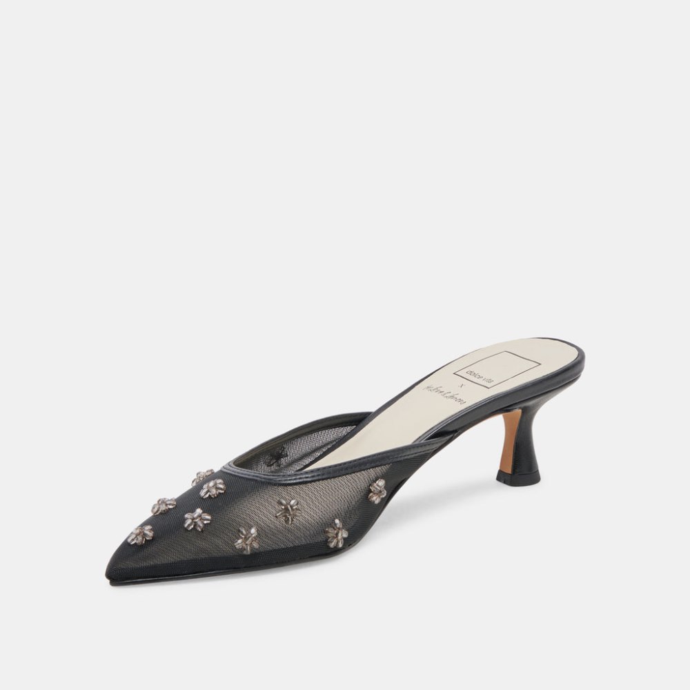 Dolce Vita Claire Wide Heels Black Mesh