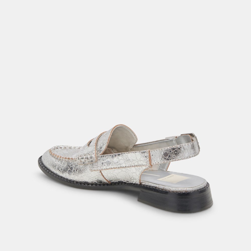 Dolce Vita Hardi Loafers Silver Crackled Leather