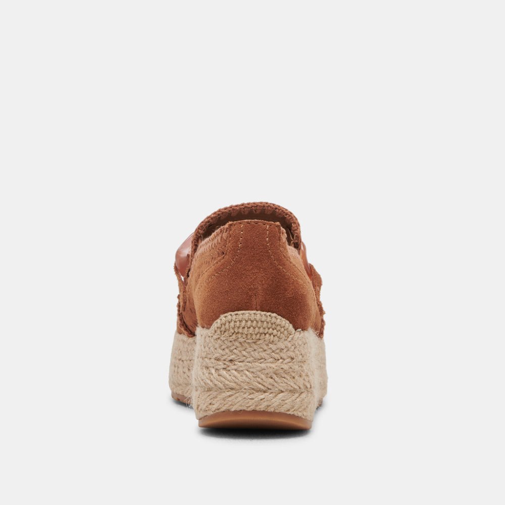 Dolce Vita Jhenee Espadrille Sneakers Pecan Perforated Suede