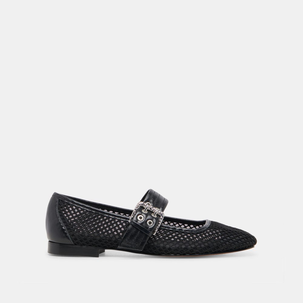 Dolce Vita Arora Ballet Flats Onyx Woven Mesh
