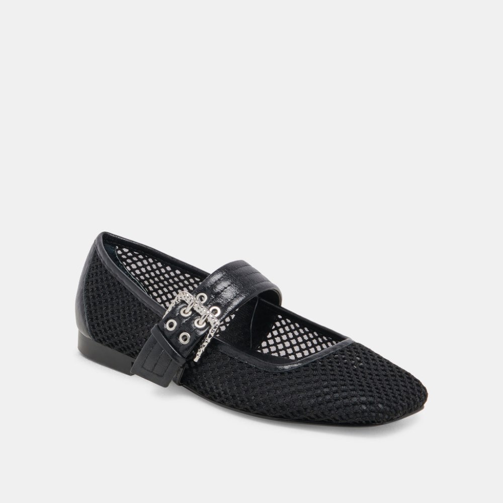 Dolce Vita Arora Ballet Flats Onyx Woven Mesh