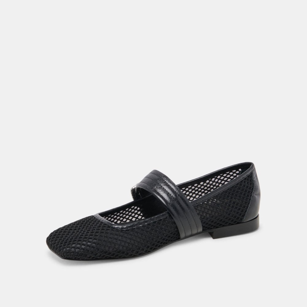 Dolce Vita Arora Ballet Flats Onyx Woven Mesh