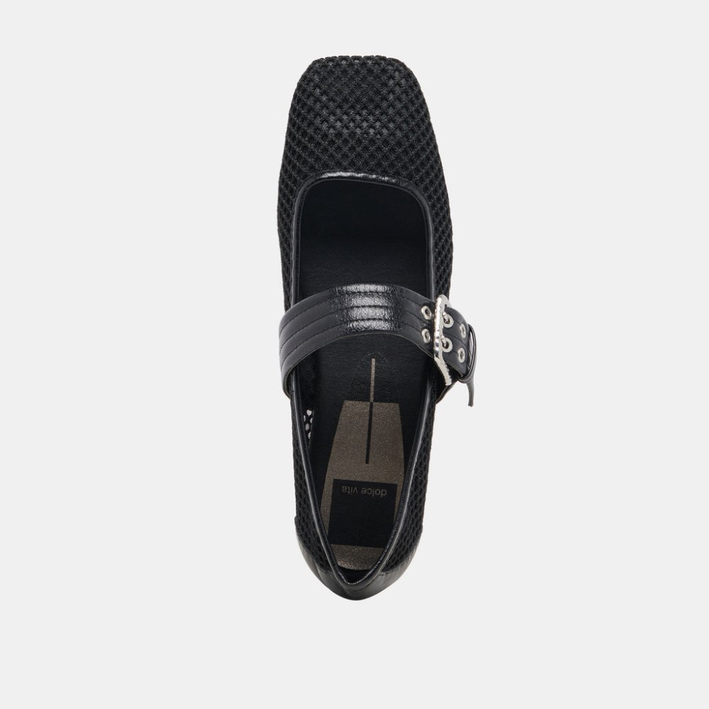 Dolce Vita Arora Ballet Flats Onyx Woven Mesh