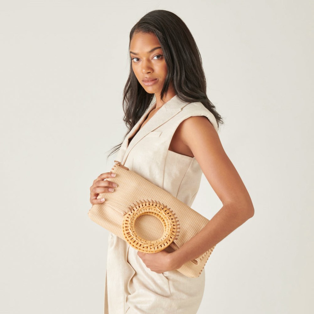 Dolce Vita Lilah Clutch Natural Embossed Faux Leather