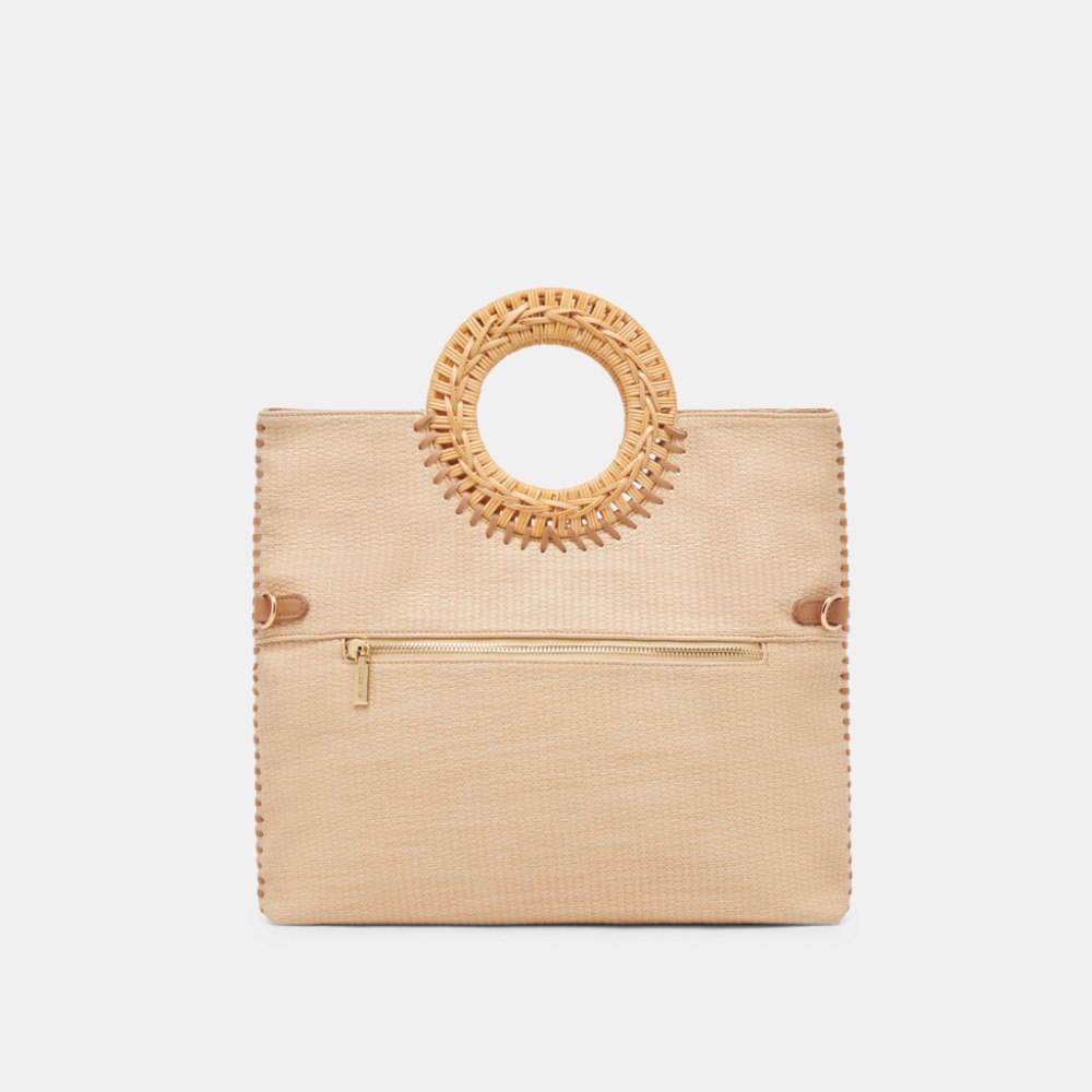 Dolce Vita Lilah Clutch Natural Embossed Faux Leather
