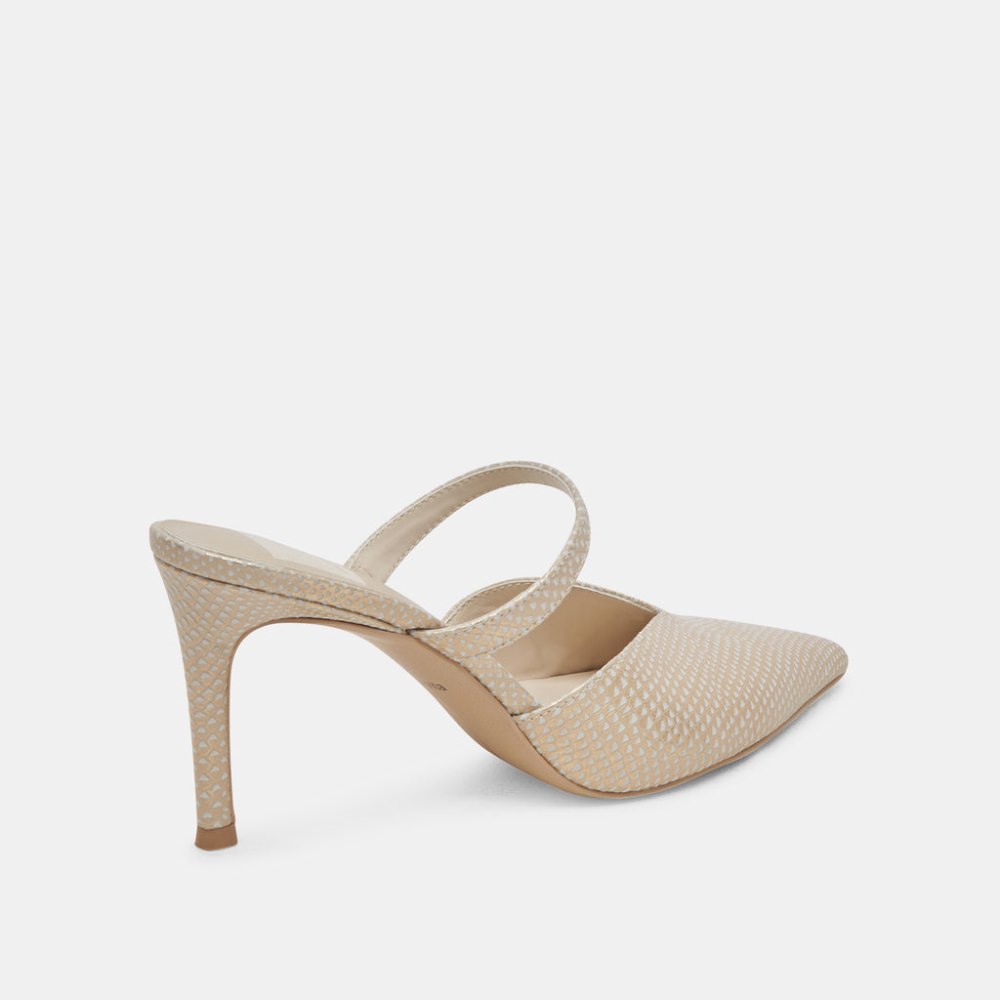 Dolce Vita Kanika Heels Champagne Embossed Leather