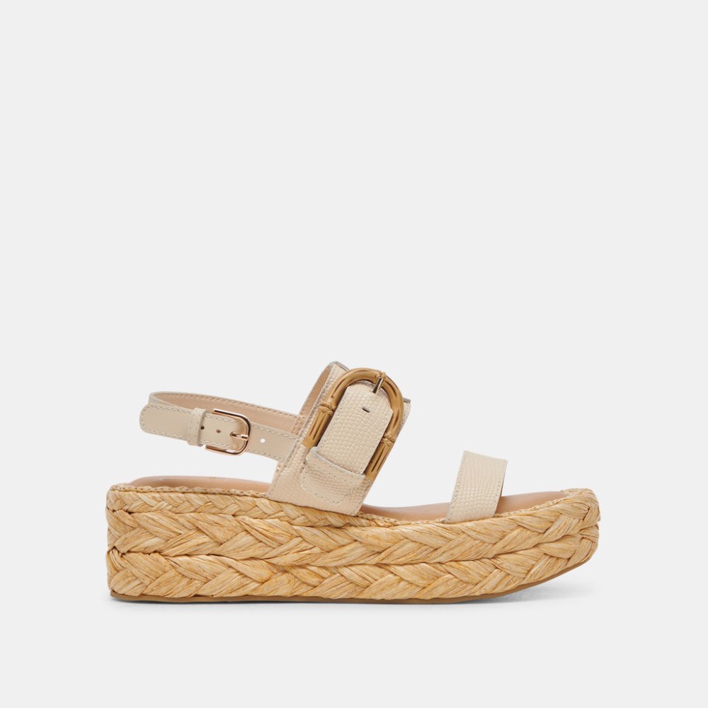 Dolce Vita Chera Sandals Bone Embossed Leather