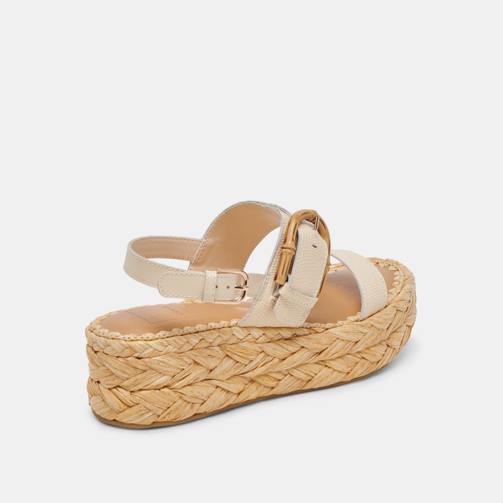Dolce Vita Chera Sandals Bone Embossed Leather