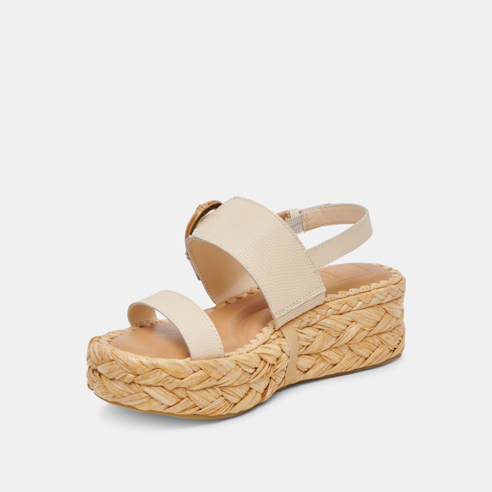 Dolce Vita Chera Sandals Bone Embossed Leather