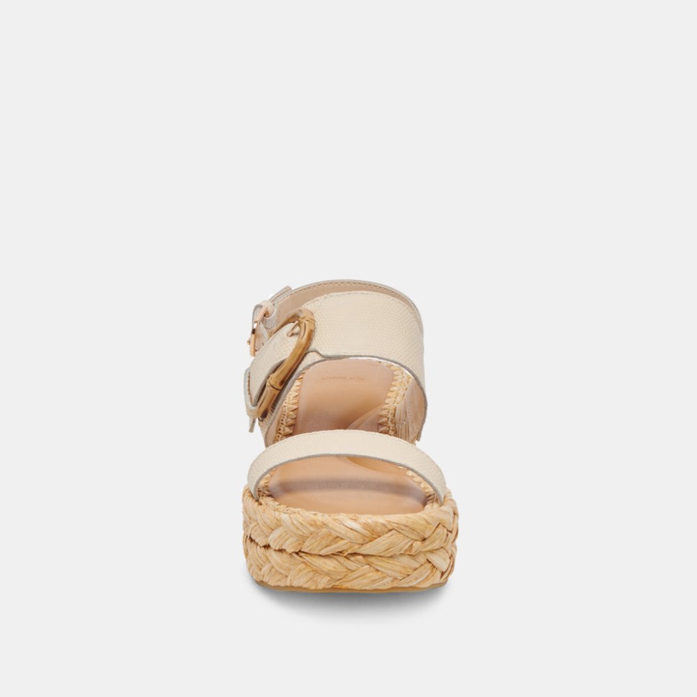Dolce Vita Chera Sandals Bone Embossed Leather