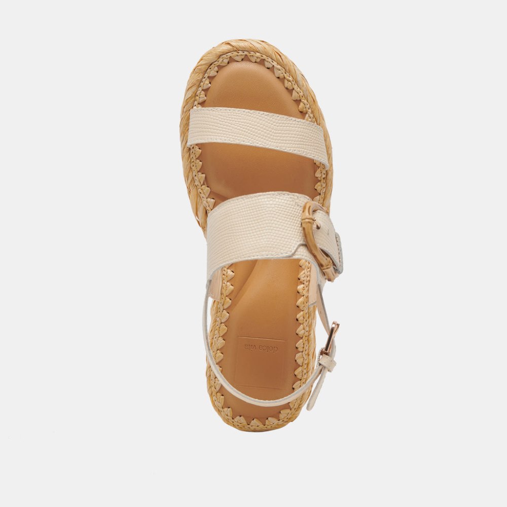 Dolce Vita Chera Sandals Bone Embossed Leather
