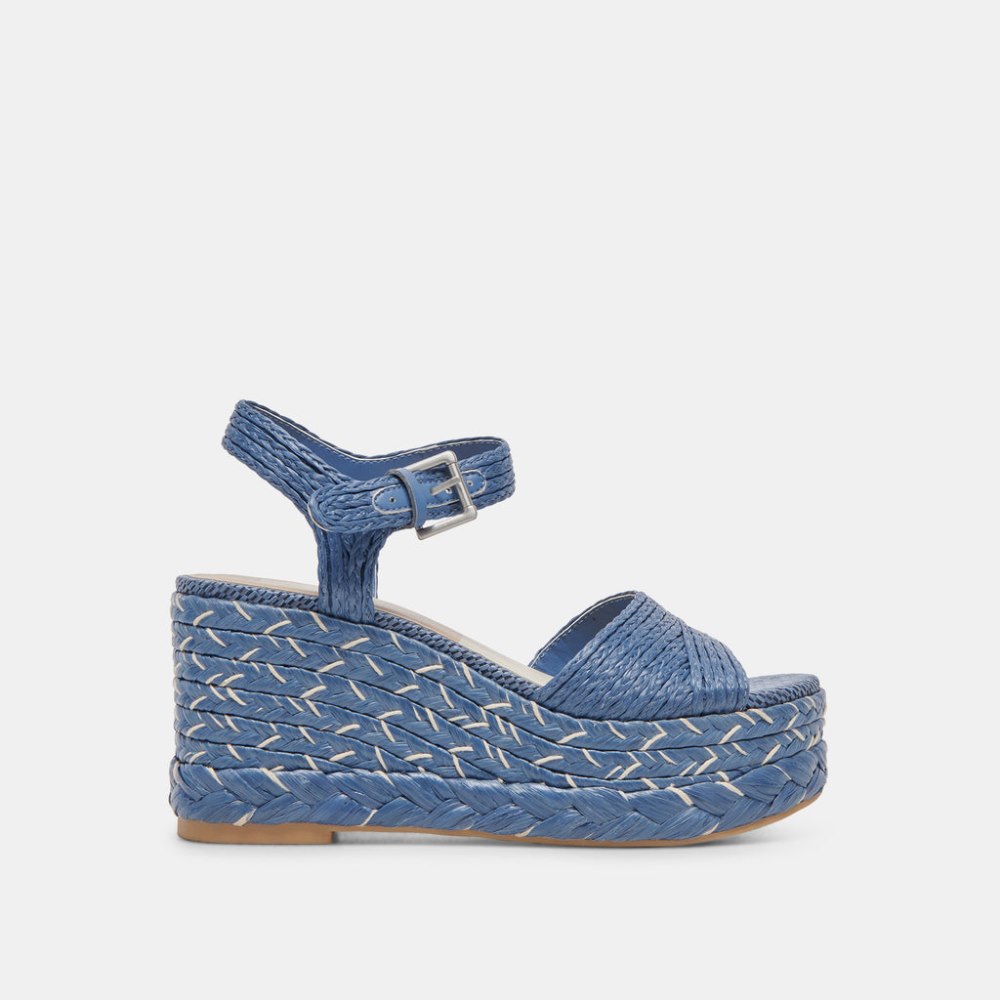 Dolce Vita Tiago Wedges Blue Raffia