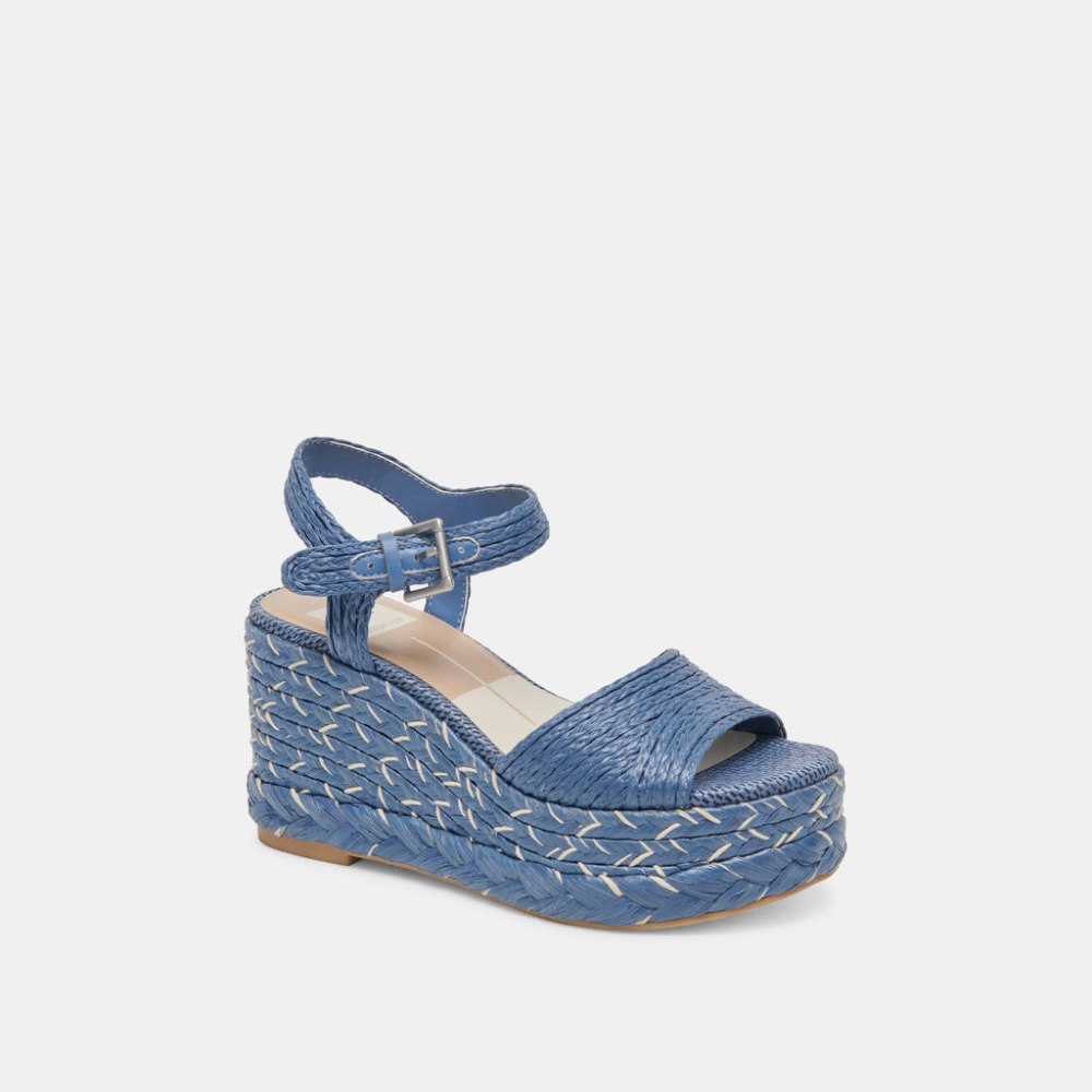 Dolce Vita Tiago Wedges Blue Raffia