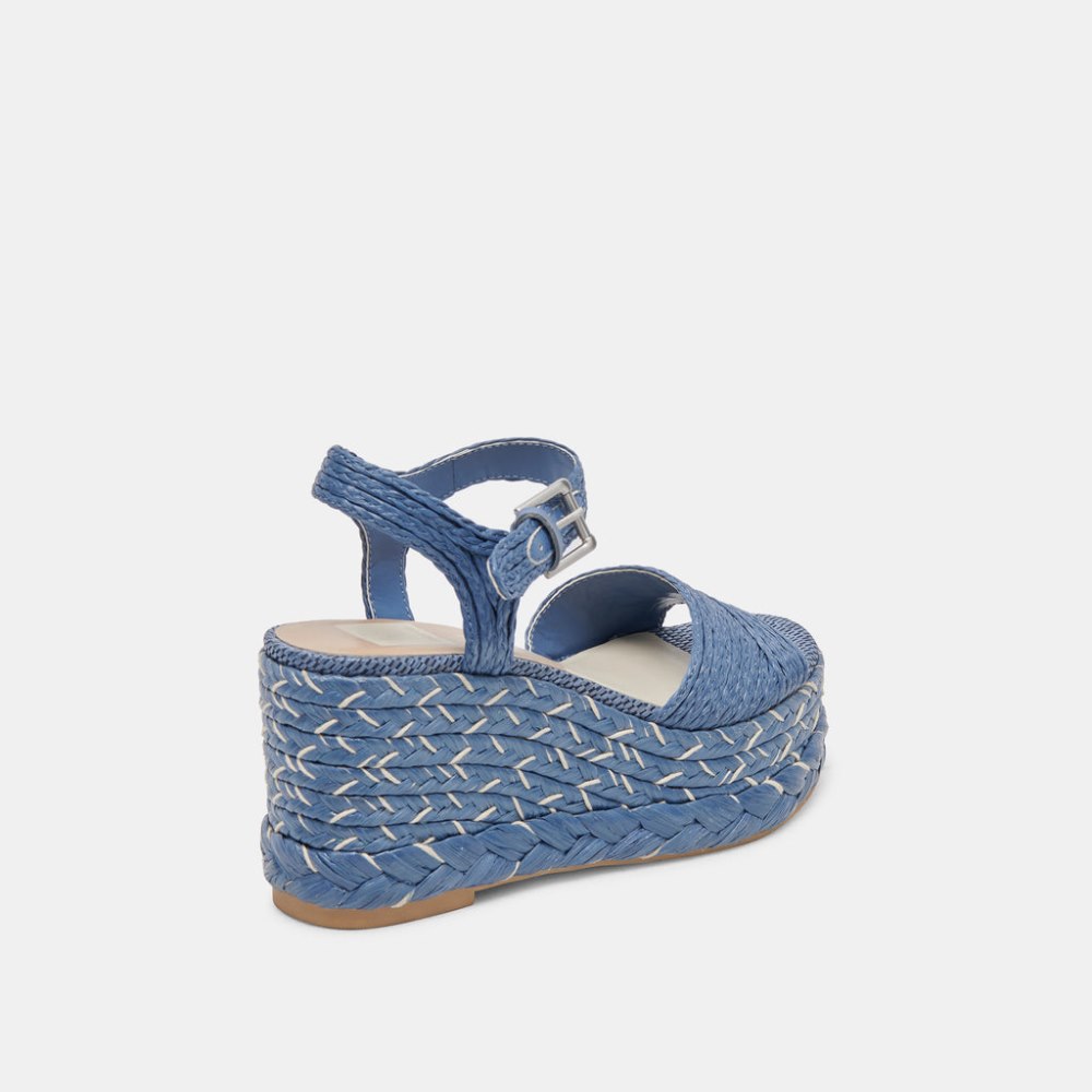 Dolce Vita Tiago Wedges Blue Raffia