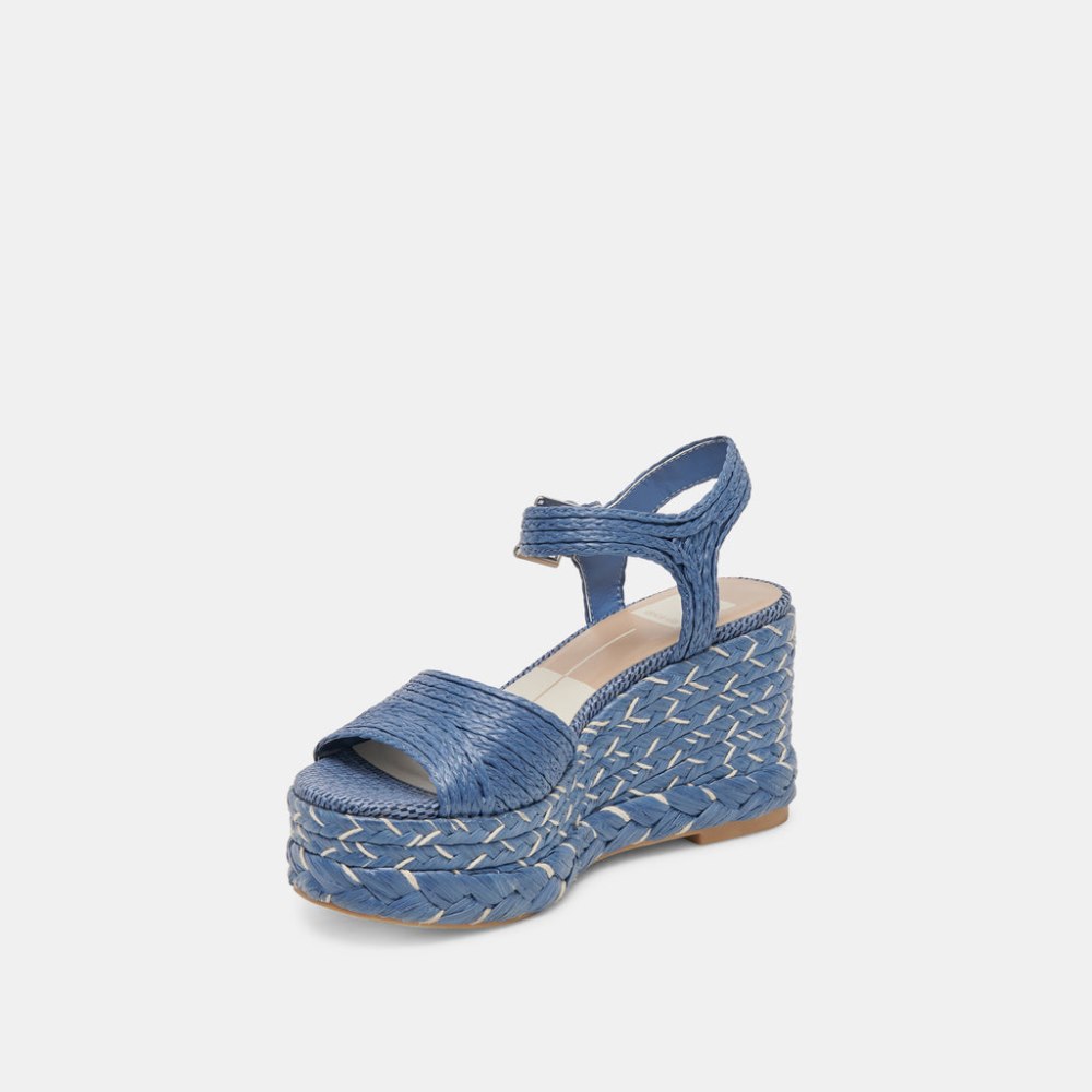Dolce Vita Tiago Wedges Blue Raffia