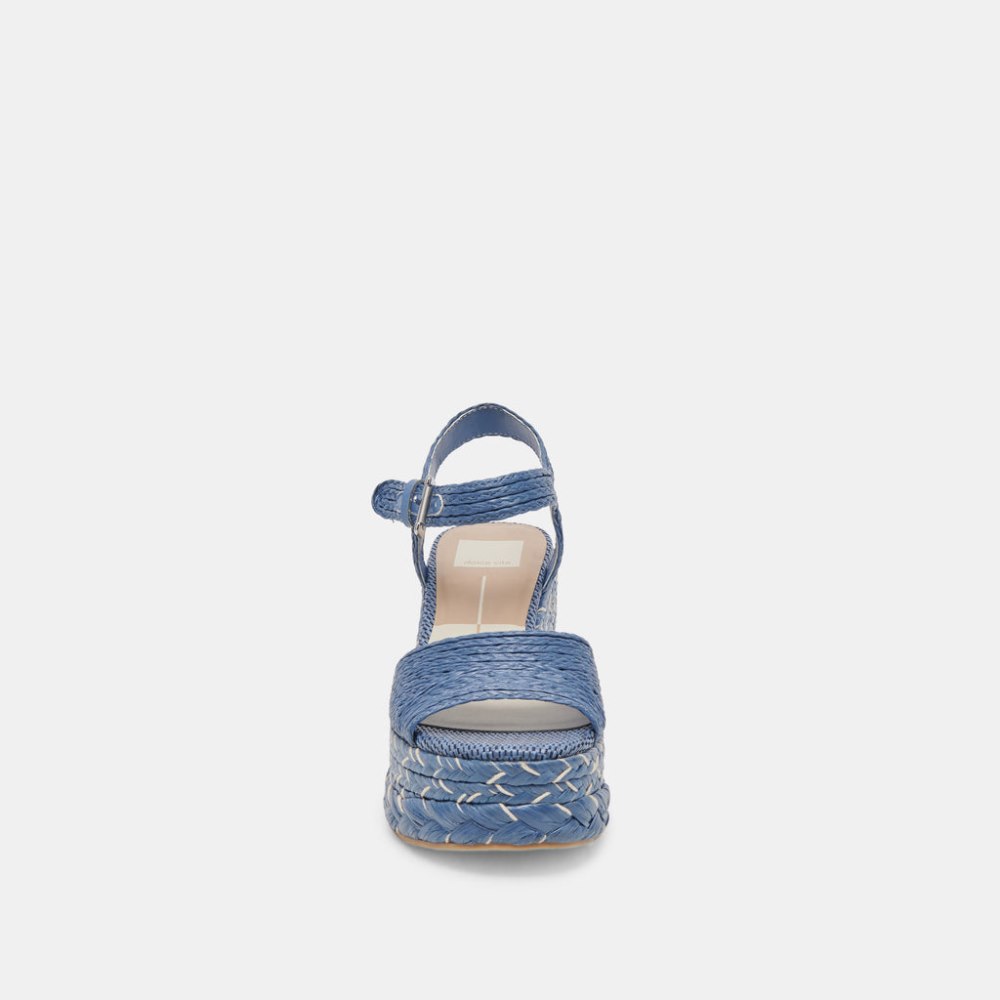 Dolce Vita Tiago Wedges Blue Raffia