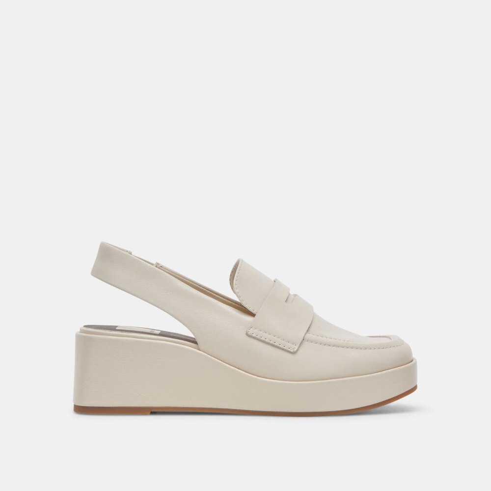 Dolce Vita Nada Loafers Ivory Crinkle Patent