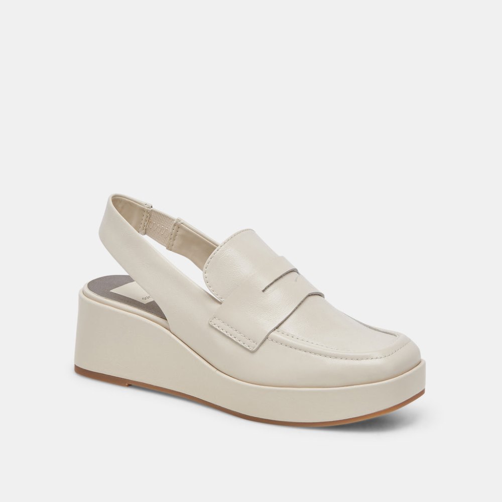 Dolce Vita Nada Loafers Ivory Crinkle Patent