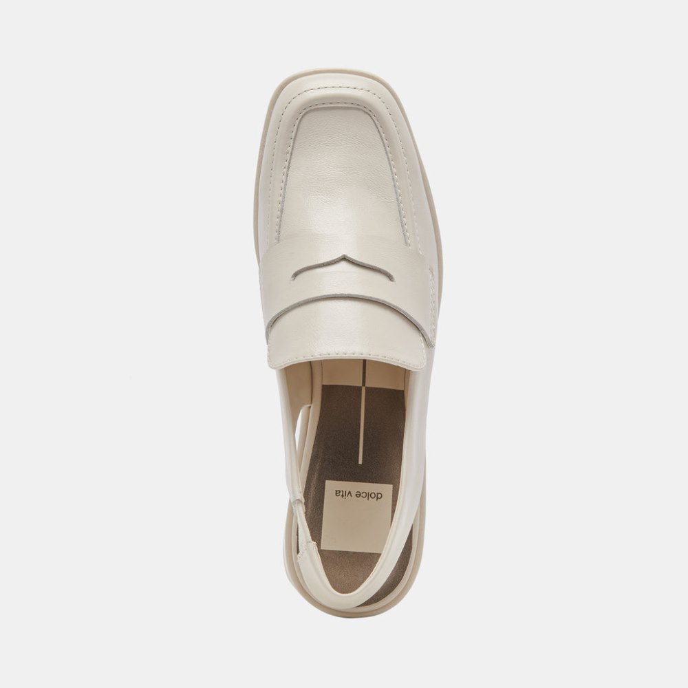 Dolce Vita Nada Loafers Ivory Crinkle Patent