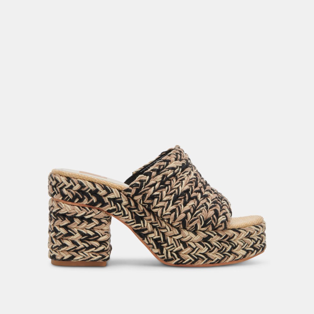 Dolce Vita Lady Heels Black Multi Woven