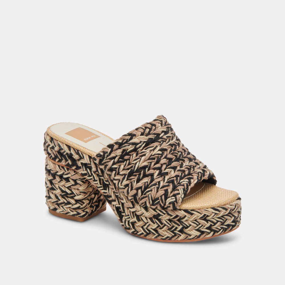 Dolce Vita Lady Heels Black Multi Woven