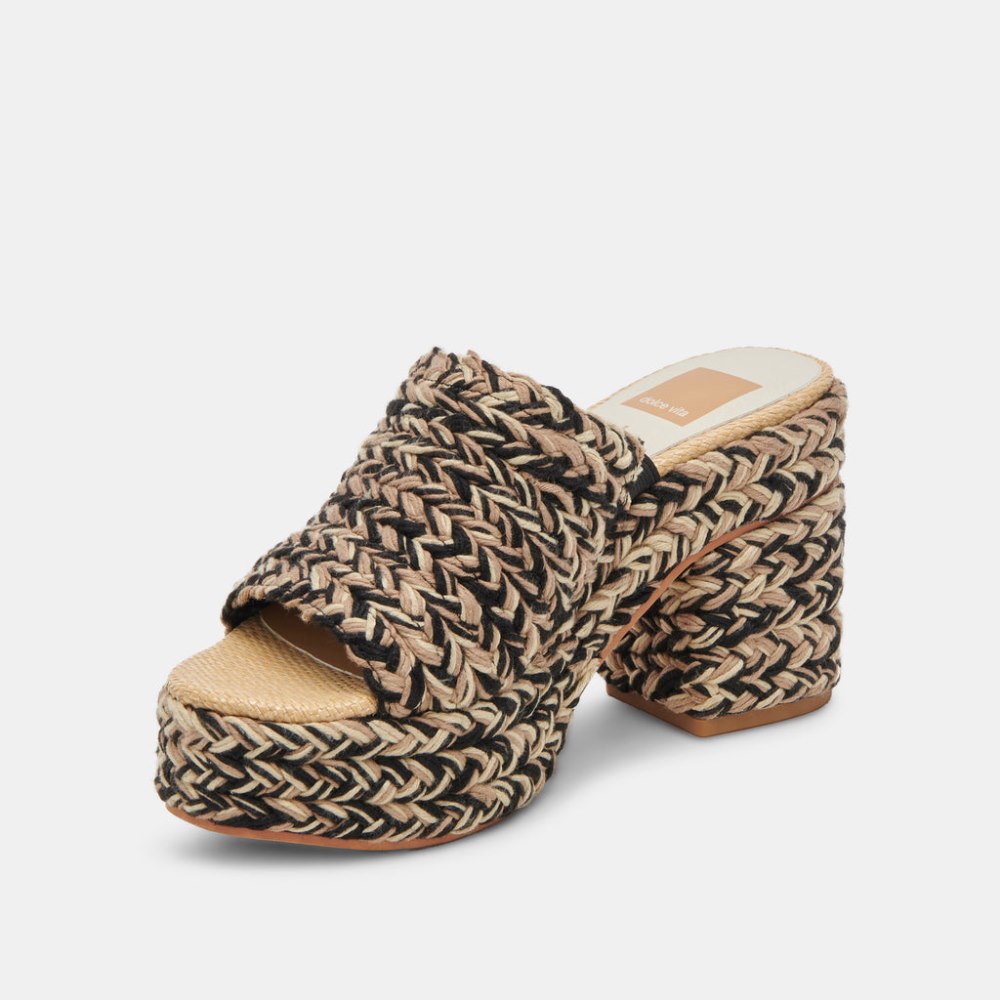 Dolce Vita Lady Heels Black Multi Woven