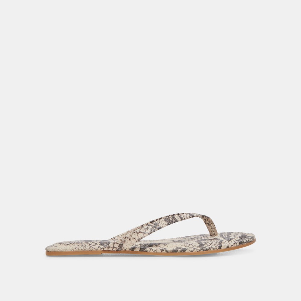 Dolce Vita Layney Sandals Black White Embossed Snake