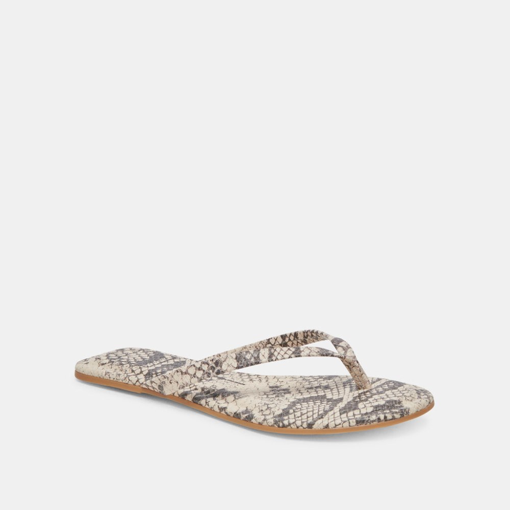 Dolce Vita Layney Sandals Black White Embossed Snake