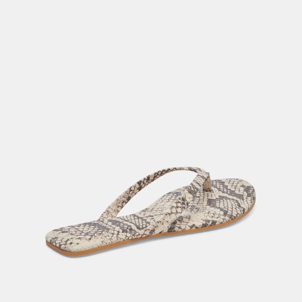 Dolce Vita Layney Sandals Black White Embossed Snake