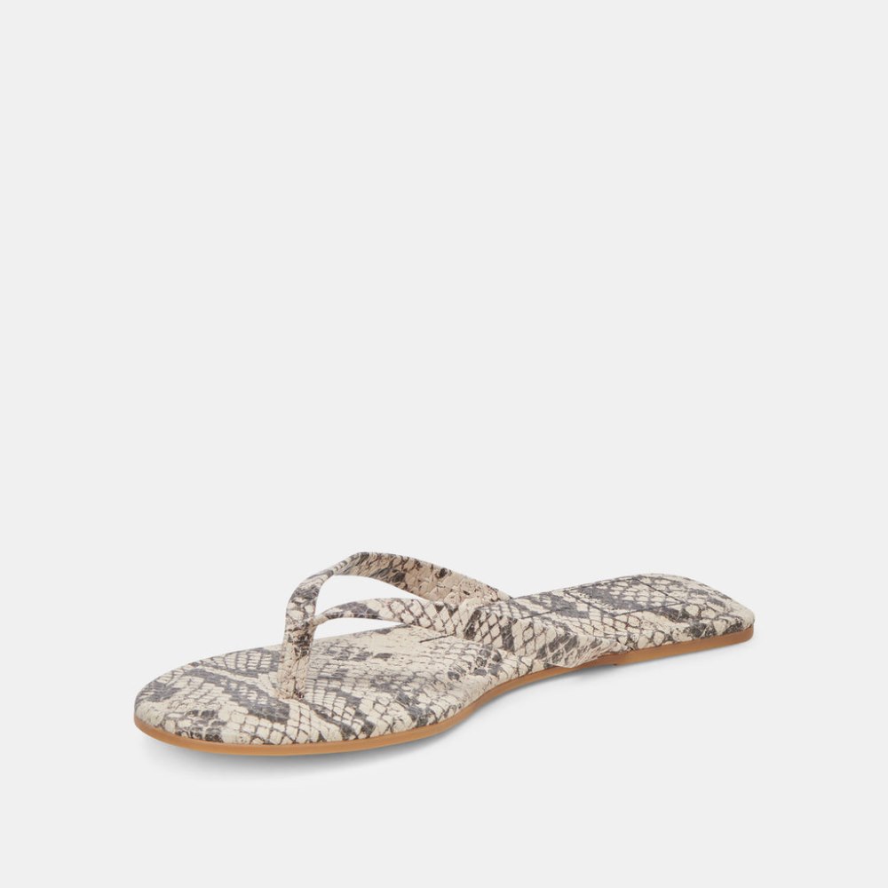 Dolce Vita Layney Sandals Black White Embossed Snake