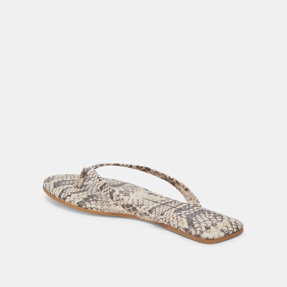 Dolce Vita Layney Sandals Black White Embossed Snake