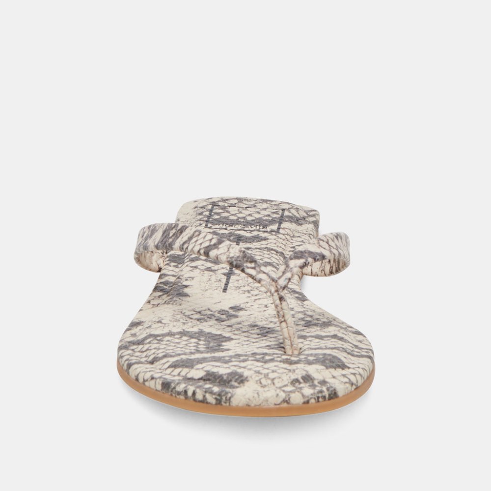 Dolce Vita Layney Sandals Black White Embossed Snake