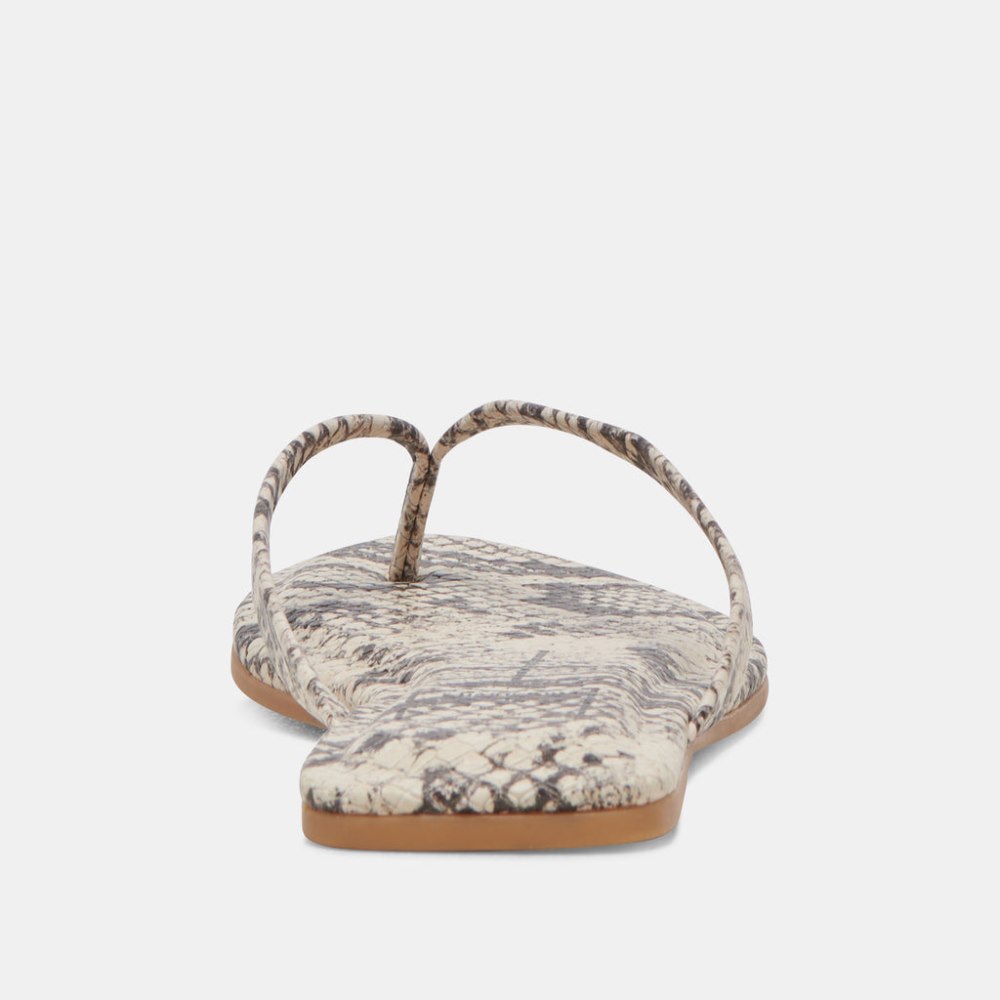 Dolce Vita Layney Sandals Black White Embossed Snake
