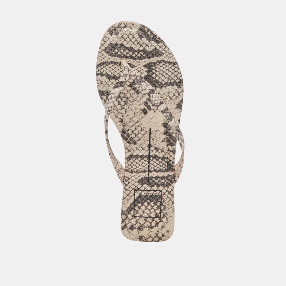 Dolce Vita Layney Sandals Black White Embossed Snake