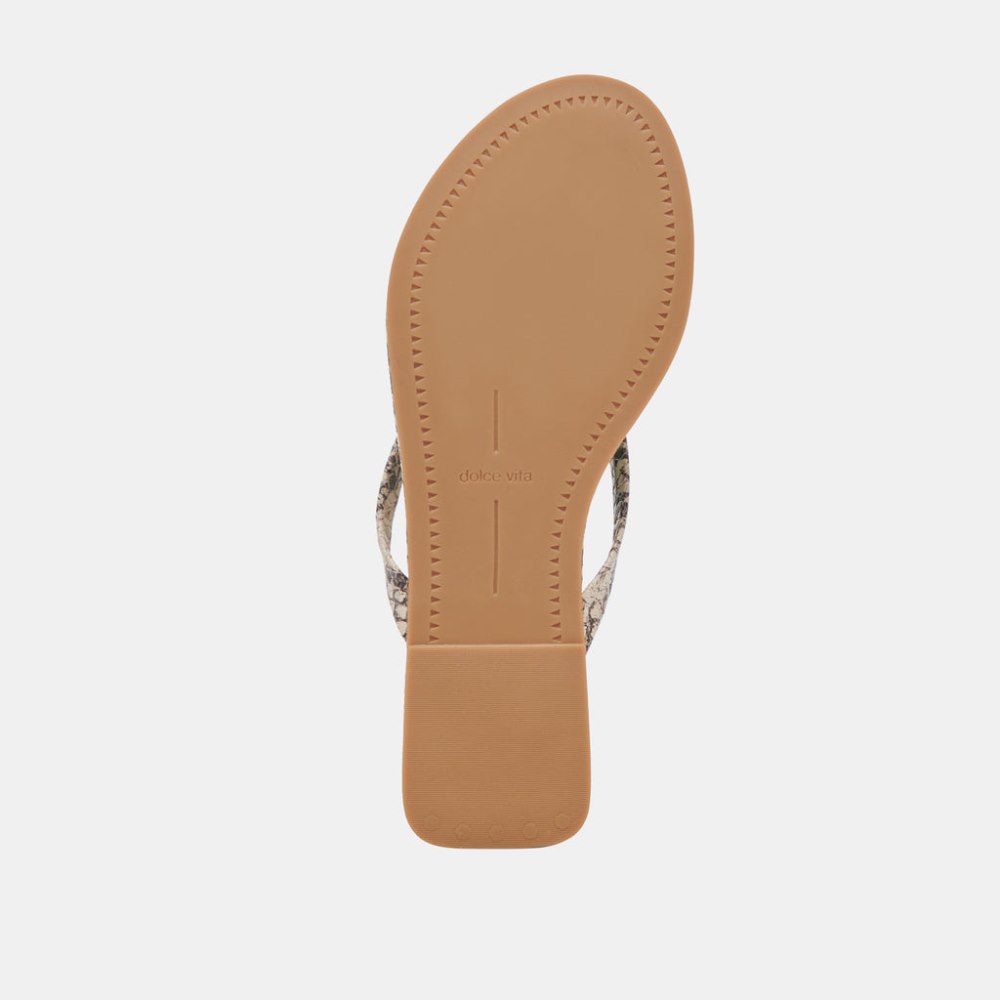Dolce Vita Layney Sandals Black White Embossed Snake