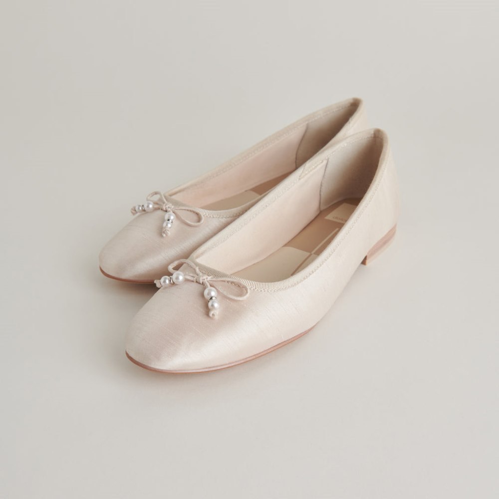 Dolce Vita Cacy Pearl Ballet Flats Vanilla Pearls