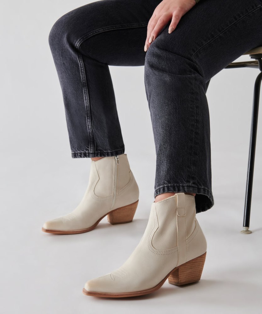 Dolce Vita Silma Booties Ivory Nubuck