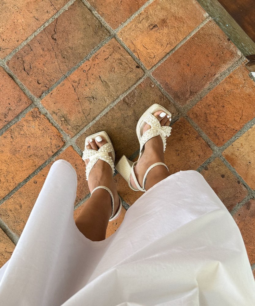 Dolce Vita Aries Pearl Heels Vanilla Pearls