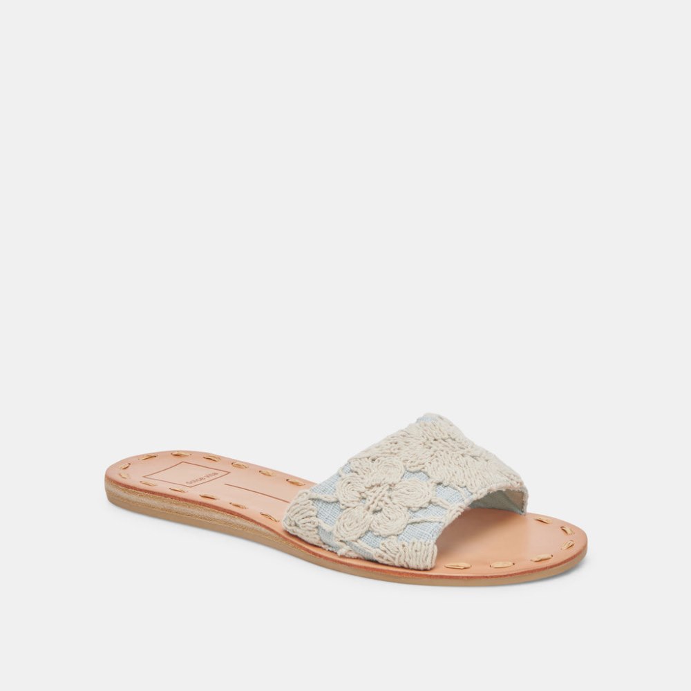Dolce Vita Dalon Sandals Cream Blue Lace