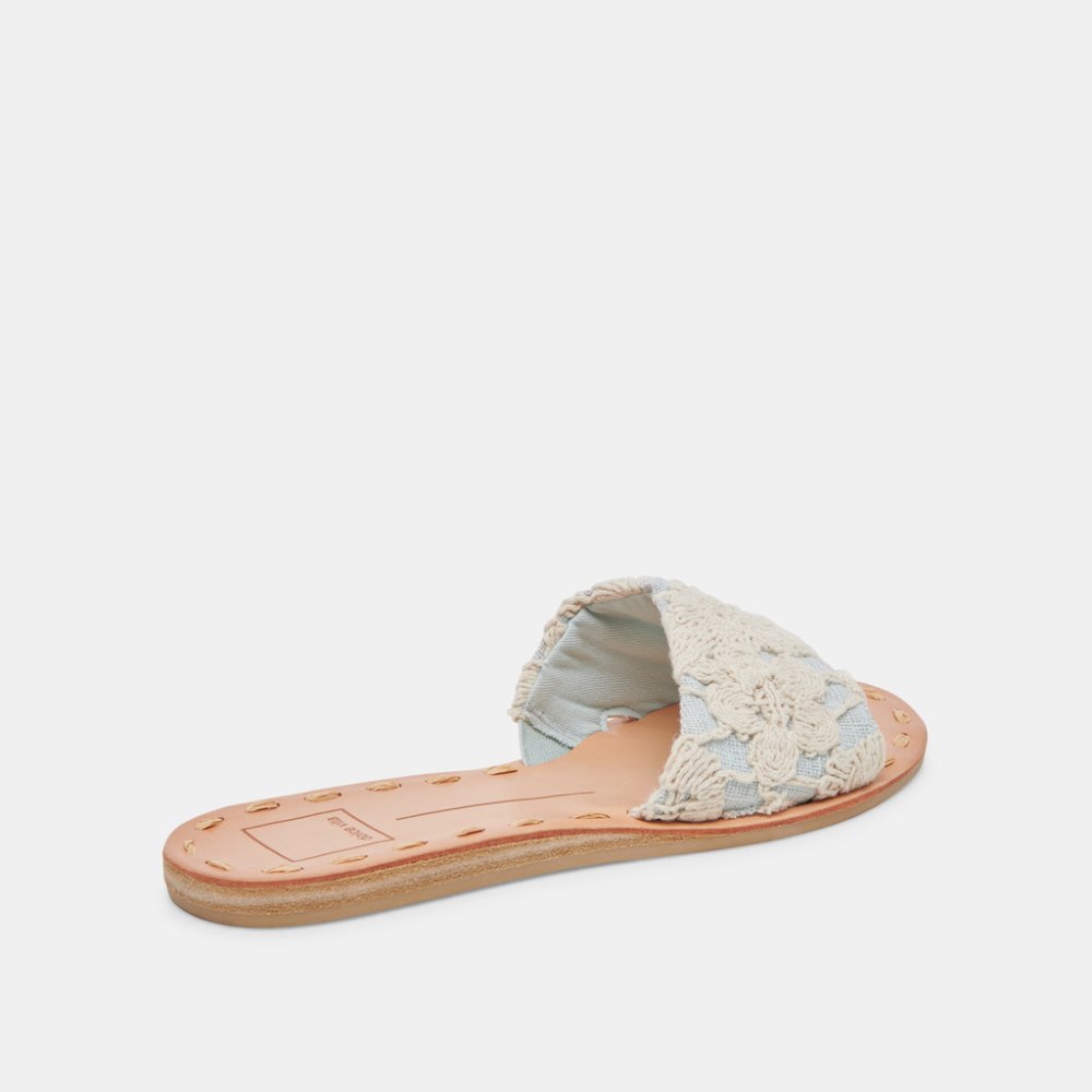 Dolce Vita Dalon Sandals Cream Blue Lace