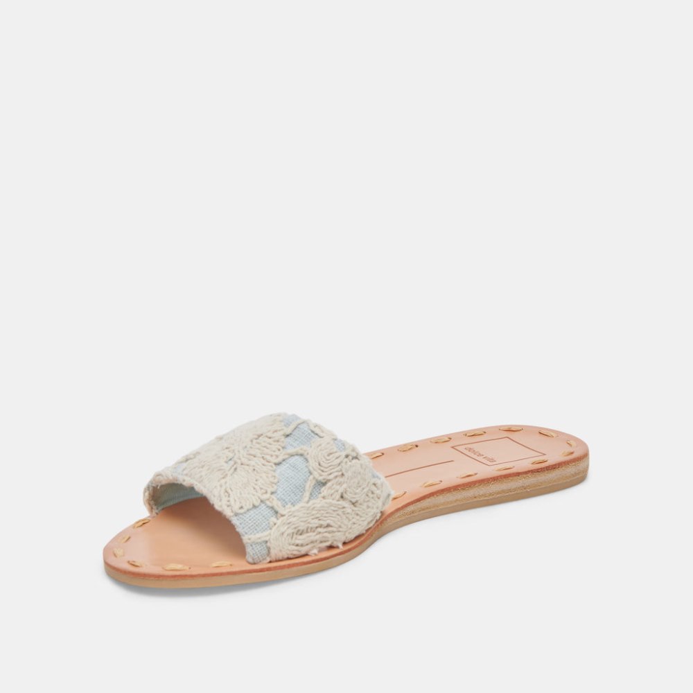 Dolce Vita Dalon Sandals Cream Blue Lace