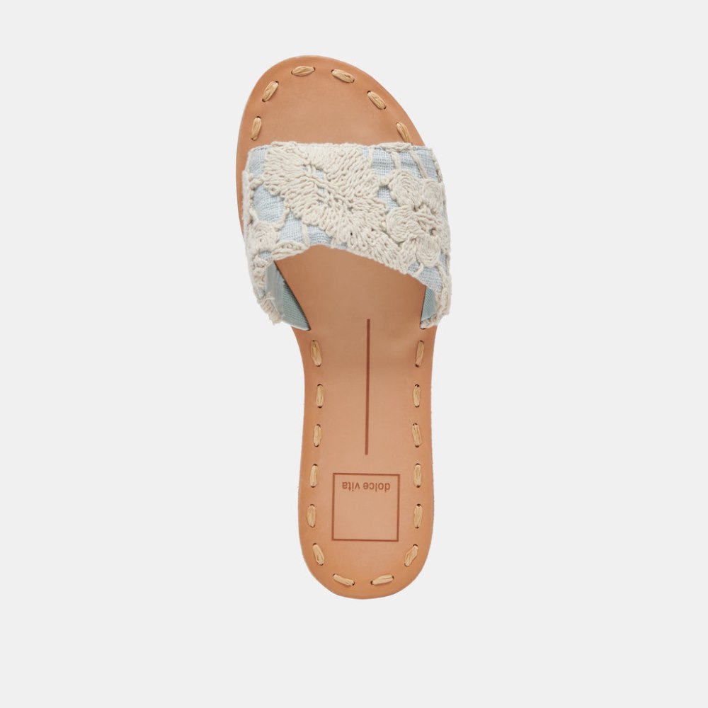 Dolce Vita Dalon Sandals Cream Blue Lace
