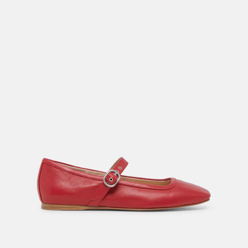 Dolce Vita Rodni Ballet Flats Red Leather