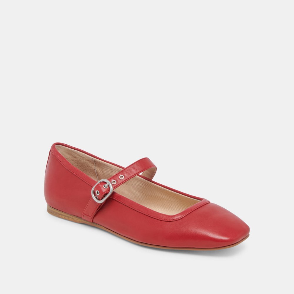 Dolce Vita Rodni Ballet Flats Red Leather