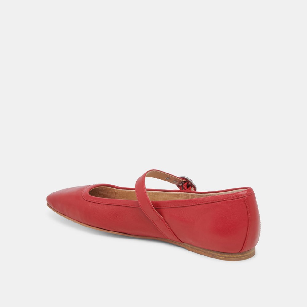 Dolce Vita Rodni Ballet Flats Red Leather