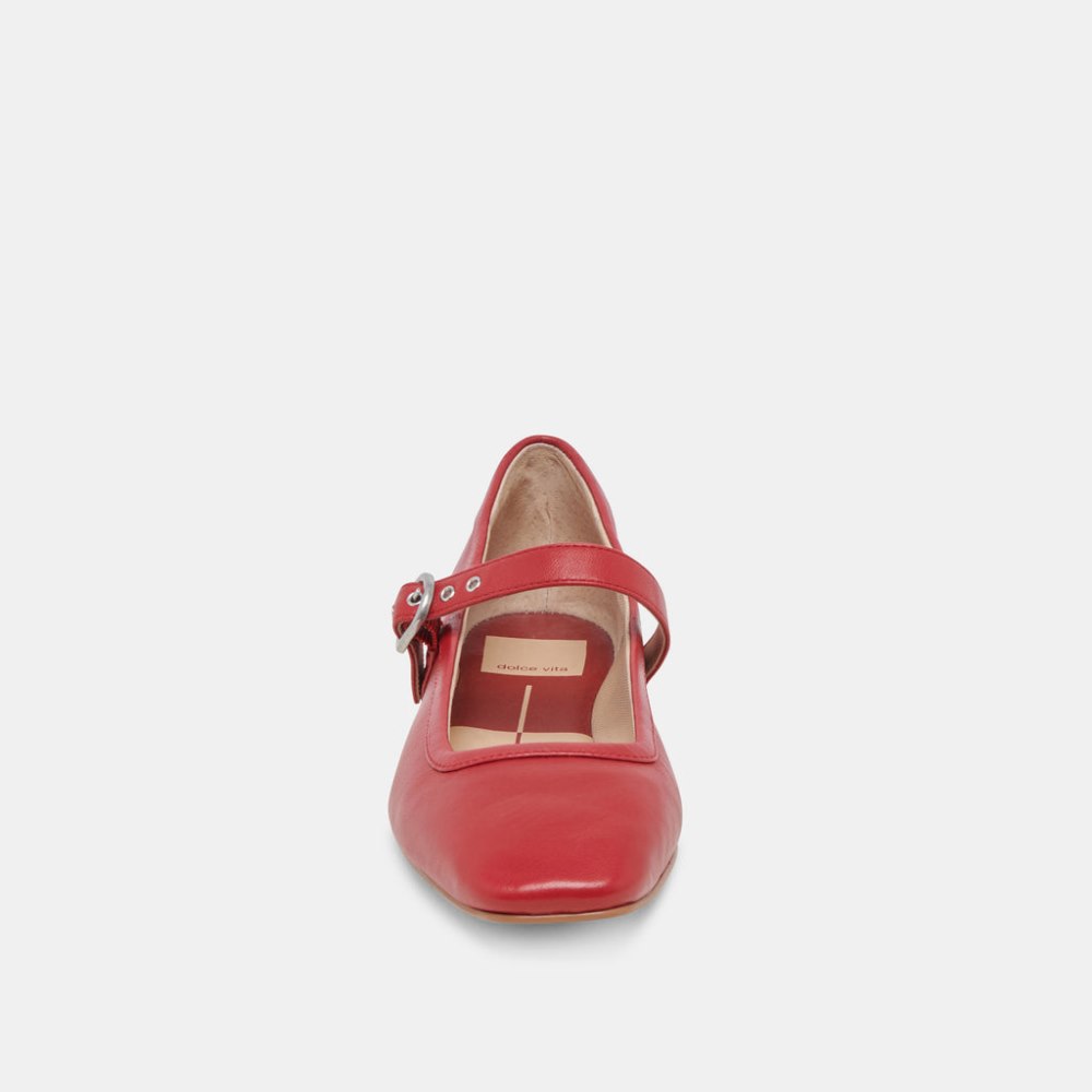 Dolce Vita Rodni Ballet Flats Red Leather